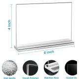 EHWINE Acrylic Sign Holder 4 x 6 Horizontal, 20 Pack Double-Sided Stand up Table Top Sign Holders, Clear Acrylic Picture Frame Menu Flyer Paper Holder Display Stand for Cashier Counter Restaurant Offi