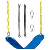 Decorlife Outdoor Swings Seats with 66" Rust-Resistant Heavy Duty Chain, Playground Swing Set Accessories Replacement Anti-Slip Seats, Backyard Swing Support 330lb for Kids or Adults (Blue)