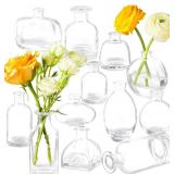 Bud Vases Set of 12, Clear Glass Bud Vase in Bulk, Small Vases for Centerpiece Mini Modern Flower Vase Transparent, Wedding Party Table Home Decor