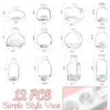 Bud Vases Set of 12, Clear Glass Bud Vase in Bulk, Small Vases for Centerpiece Mini Modern Flower Vase Transparent, Wedding Party Table Home Decor
