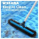 20" Wide Pool Brush Head, Heavy Duty Pool Cleaning Brush with 12-Rows Soft Bristles, Inground/Above Ground Pool Brushes with Curved Ends, Safe for Vinyl Liner