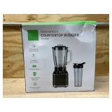 GDOR 1200W Professional Blender with 5 Smart Programs | High Speed Countertop Blender for Smoothies and Shakes, 52 Oz Glass Jar & 24 Oz To-Go Cup Combo, 6-Leaf Ice Crushing Blade, Self Cleaning, Black
