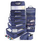 Veken 10 Set Packing Cubes for Travel Essentials,Anti-Wrinkle Buckled Suitcase Organizer for Shoe & Toiletry Bag,Carry On Luggage Bag for Airplane & College Dorm Room Accessories,Women Men Gifts