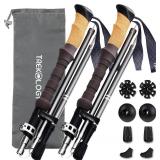 TREKOLOGY Trek-Z Cork Grip Trekking Poles   Lightweight Folding Hiking Poles, Adjustable Height, Compact Travel Design, Aircraft-Grade Aluminum Walking Sticks for Men & Women