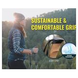 TREKOLOGY Trek-Z Cork Grip Trekking Poles   Lightweight Folding Hiking Poles, Adjustable Height, Compact Travel Design, Aircraft-Grade Aluminum Walking Sticks for Men & Women