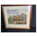 Framed Hunting Print in Wood Frame