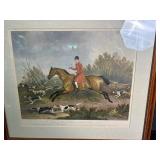 Framed Hunting Print in Wood Frame