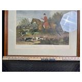 Framed Hunting Print in Wood Frame