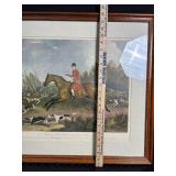 Framed Hunting Print in Wood Frame
