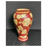 Hand-Painted Wooden Floral Vase