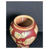 Hand-Painted Wooden Floral Vase