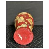 Hand-Painted Wooden Floral Vase