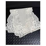 Decorative Lace and Pillow Mixed Lot With Wicker Basket
