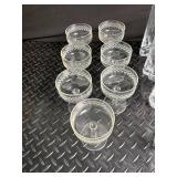 Mixed Lot: Etched Coupe Glasses & Tall Tumblers