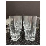 Mixed Lot: Etched Coupe Glasses & Tall Tumblers