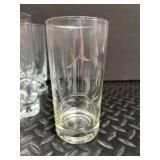 Mixed Lot: Etched Coupe Glasses & Tall Tumblers