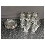 Silver Rim Glassware Mixed Lot (Lot of 16)