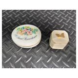 Porcelain Trinket Dish Mixed Lot With Lace Doily