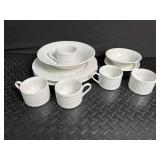 Oneida Basketweave Stoneware Dinnerware Mixed Lot