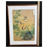 Framed Bird and Bamboo Print