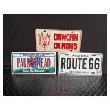 Margaritaville Parrothead, Route 66 & Duncan Demons License Plates Mixed Lot