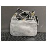 Gray Frame Clasp Shoulder Bag