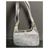 Gray Frame Clasp Shoulder Bag
