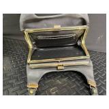 Gray Frame Clasp Shoulder Bag
