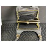 Gray Frame Clasp Shoulder Bag