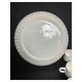 White Ceramic Punch Bowl Set With 8 Cups & Ladle