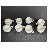 White Ceramic Punch Bowl Set With 8 Cups & Ladle