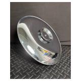 Silver Tone Pedestal Cake Stand With Gold Tone Handle