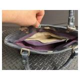 Vintage Blue Leather Tote Handbag