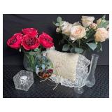 Mixed Floral Decor & Glass Vase Assortment (Lot of 7)