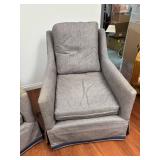 CR Laine Upholstered Swivel Chairs (Pair)
