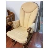 Upholstered Wood Rocking Recliner Chair