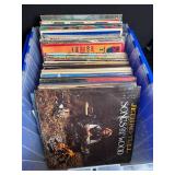Mixed Lot: Assorted Vinyl Records in Storage Tote