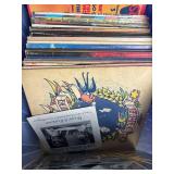 Mixed Lot: Assorted Vinyl Records in Storage Tote