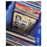 Mixed Lot: Assorted Vinyl Records in Storage Tote