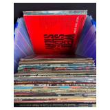 Mixed Lot: Assorted Vinyl Records in Storage Tote