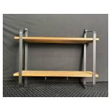 Wood and Metal Wall Shelf 28 X 8 X 18 in