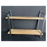 Wood and Metal Wall Shelf 28 X 8 X 18 in
