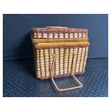 Wicker Picnic Basket With Gingham Lining