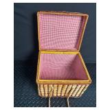 Wicker Picnic Basket With Gingham Lining