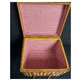 Wicker Picnic Basket With Gingham Lining