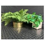 Mixed Lot Decorative Planters, Bird Frame, Figurine & Watering Can