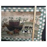 Signed Noahs Ark Woven Tapestry Wall Hanging