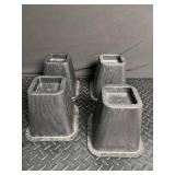Set of 4 Black Furniture Risers 6 in Tall