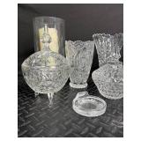 Mixed Crystal Glass Candle Holders & Decor (Lot of 8)