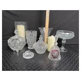 Mixed Crystal Glass Candle Holders & Decor (Lot of 8)
